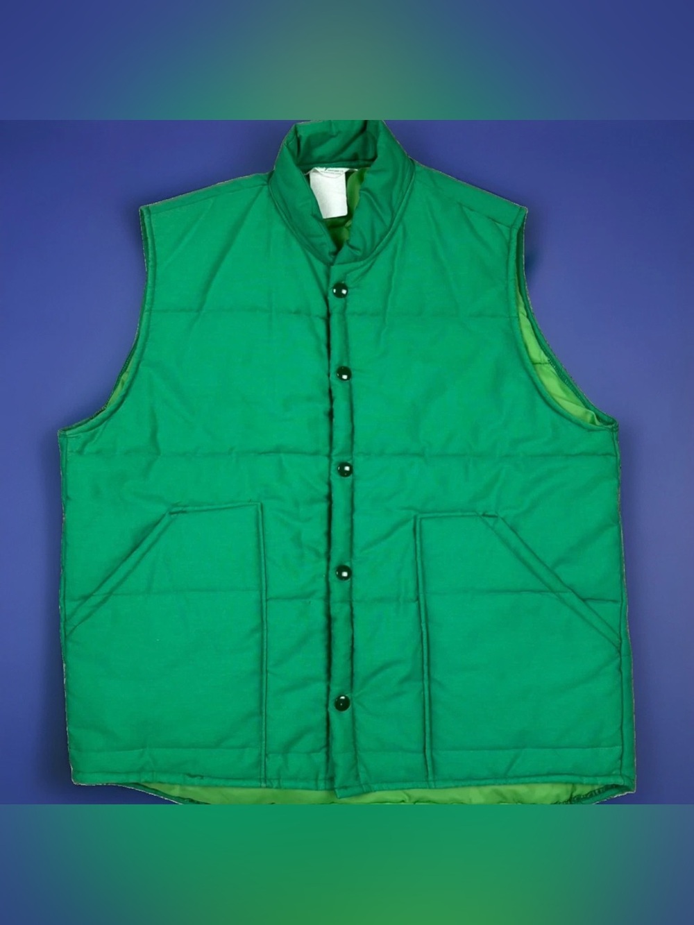 Vintage 70s 80s CARHARTT Blank Quilted Puffer Vest Green WPL 13224 Men’s L